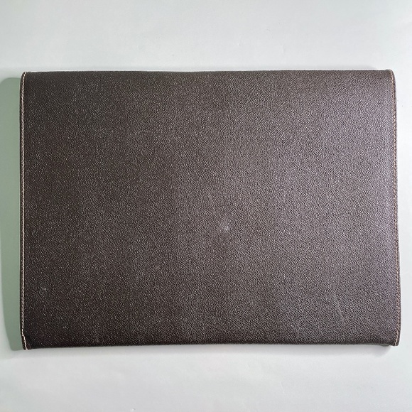 Trussardi Brown Canvas Document Holder Bag Large Case with Lock & Key Vintage - Picture 6 of 16